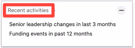 Recent activities filter on LinkedIn Sales Navigator