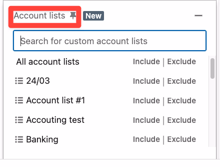 Account lists filter on LinkedIn Sales Navigator