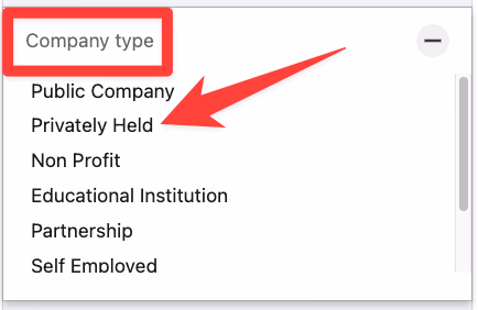 Company type filter on LinkedIn Sales Navigator