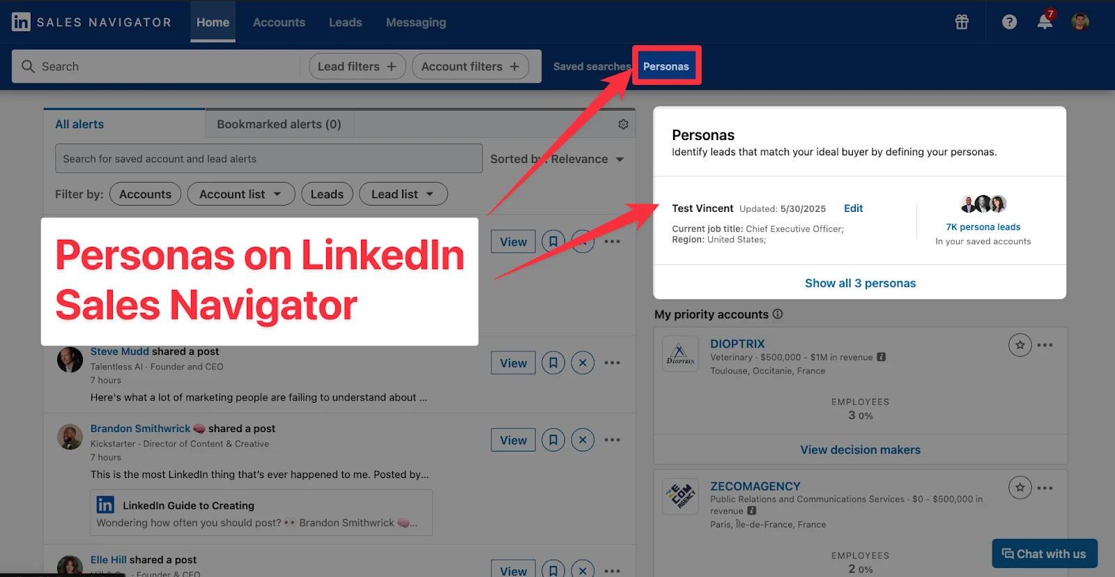How to access Persona in LinkedIn Sales Navigator