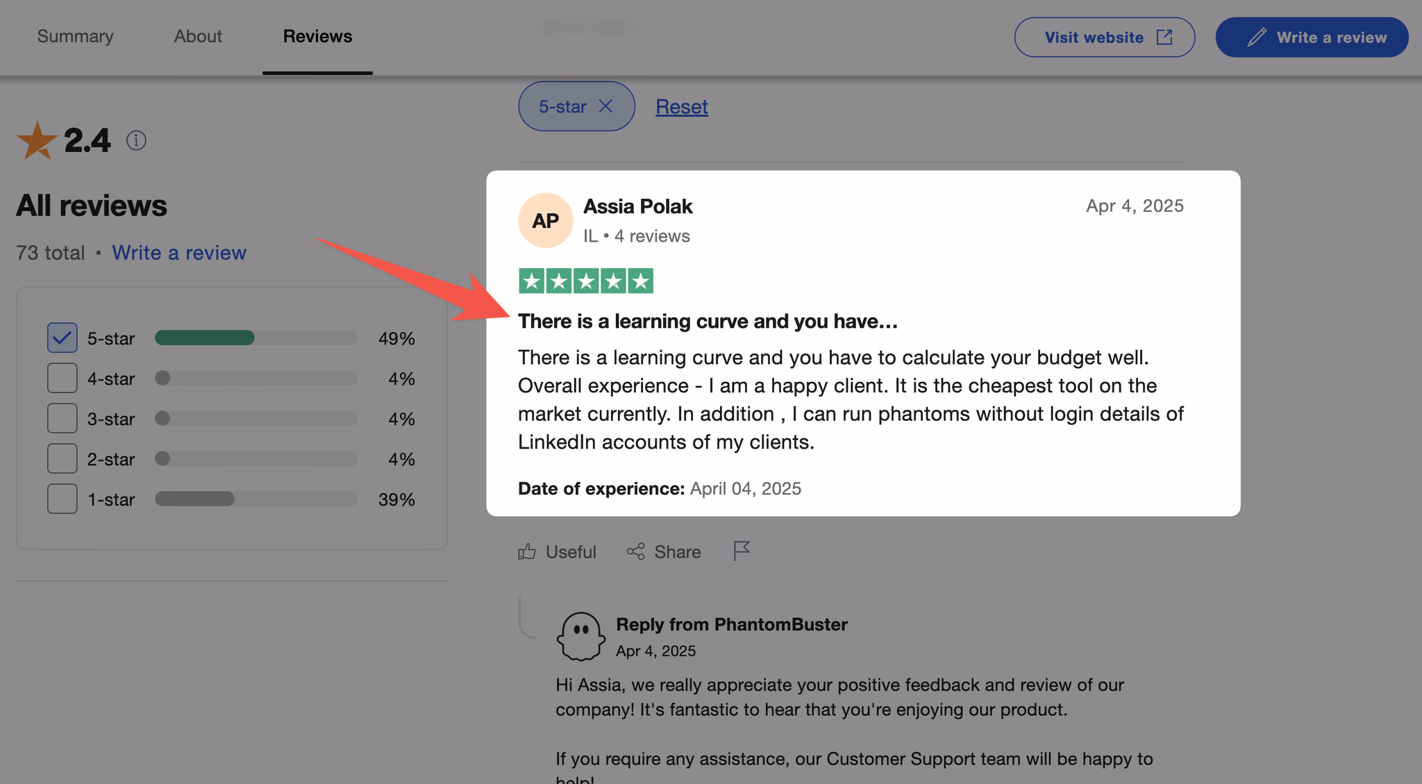Phantombuster 5 star review