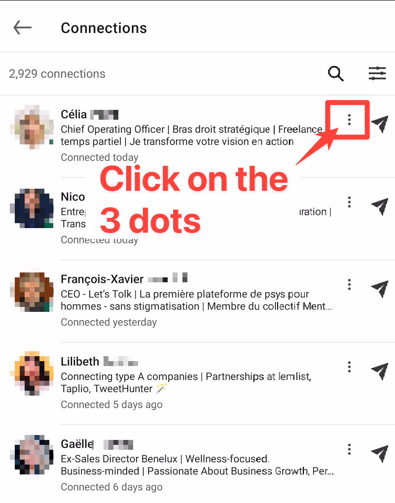 How to remove a connection in LinkedIn app