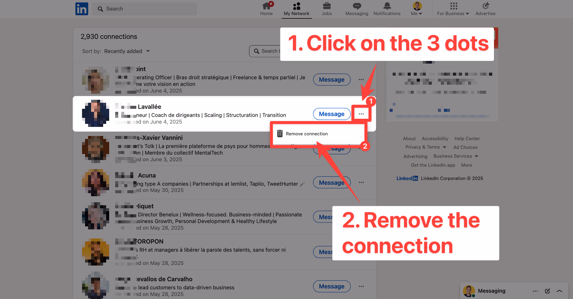 How to remove a connection in LinkedIn