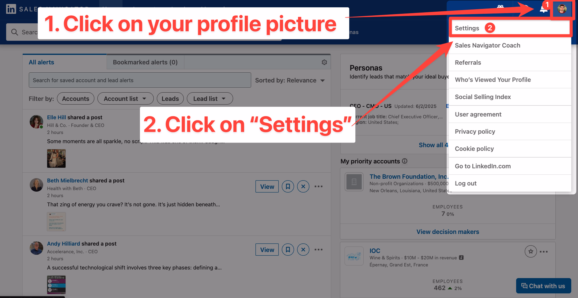 Access email preferences on LinkedIn Sales Navigator