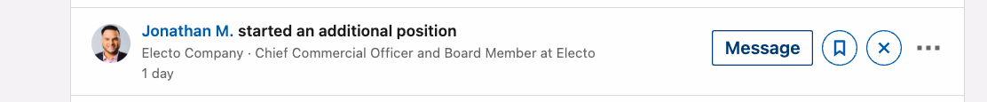 Lead Changed Jobs alert on LinkedIn Sales Navigator
