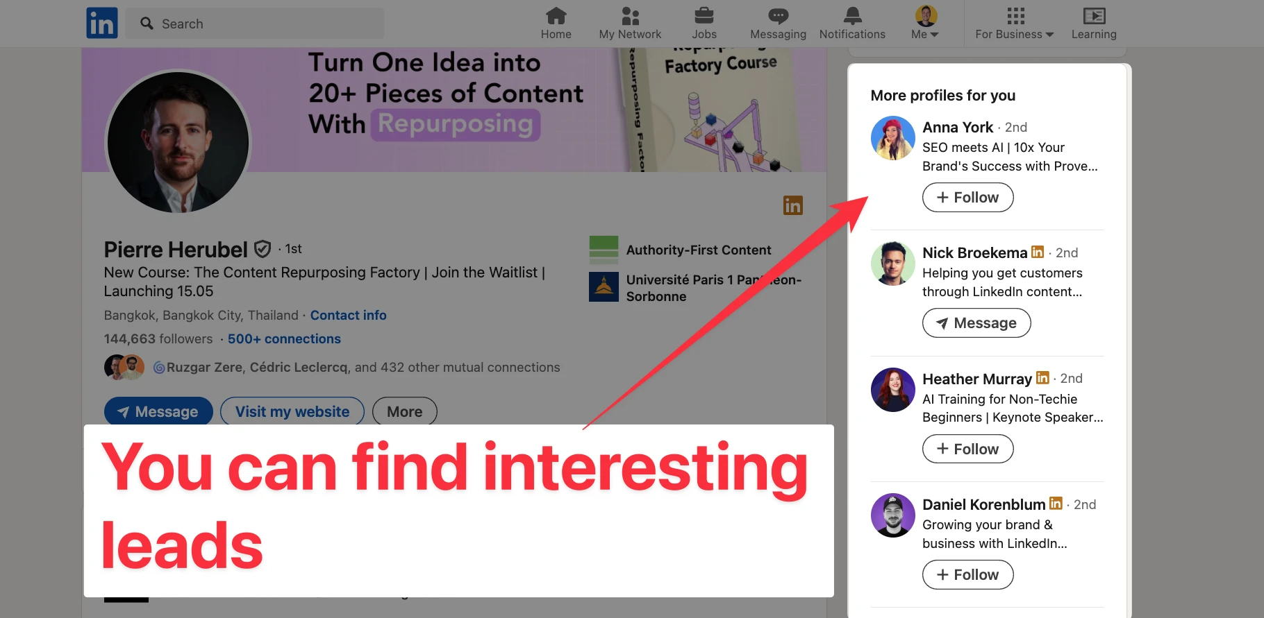 More profiles for you from LinkedIn