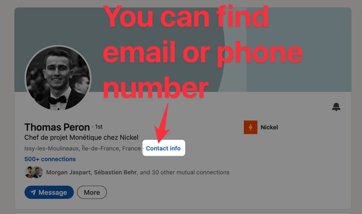 You can check the contact info of your 1st degree connection