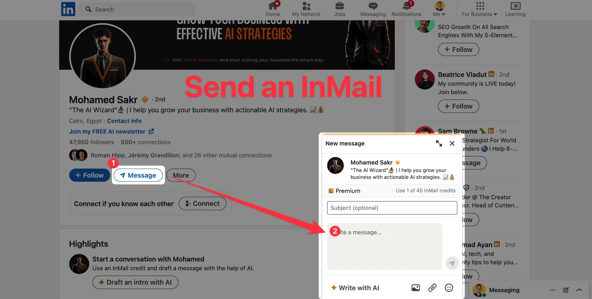 How to send an InMail on LinkedIn