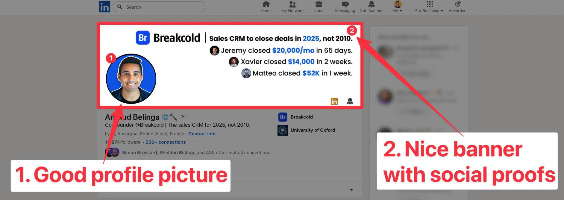 Good profile picture and banner on LinkedIn