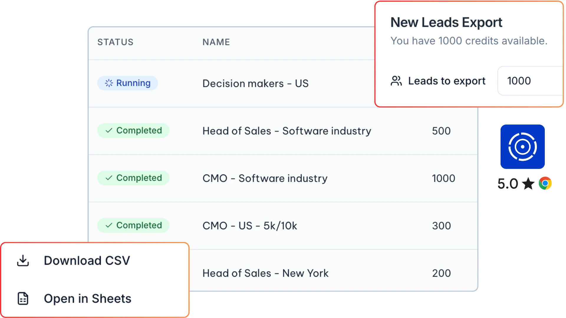 Export leads to CSV from LinkedIn Sales Navigator