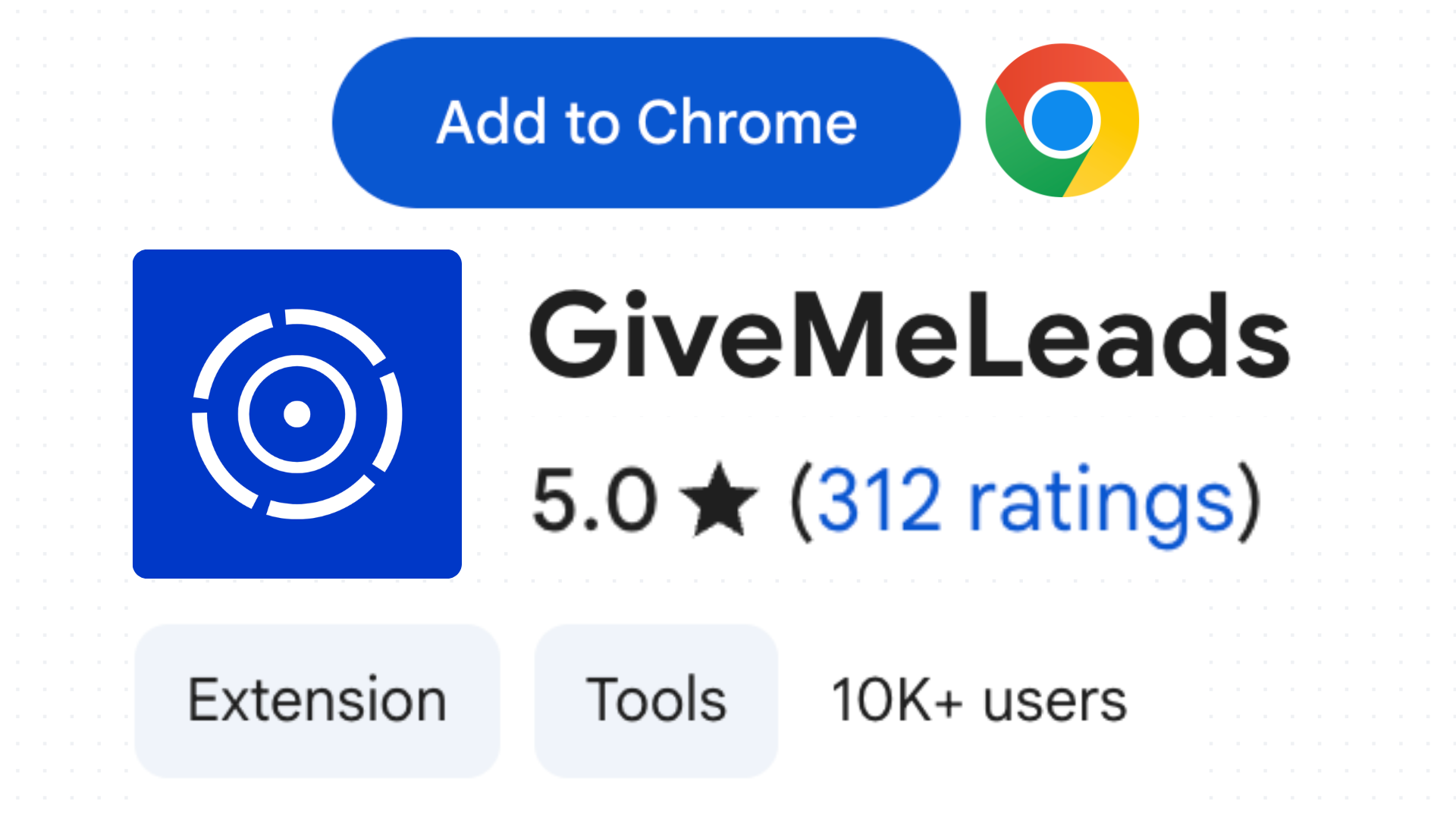 Install GiveMeLeads Chrome extension