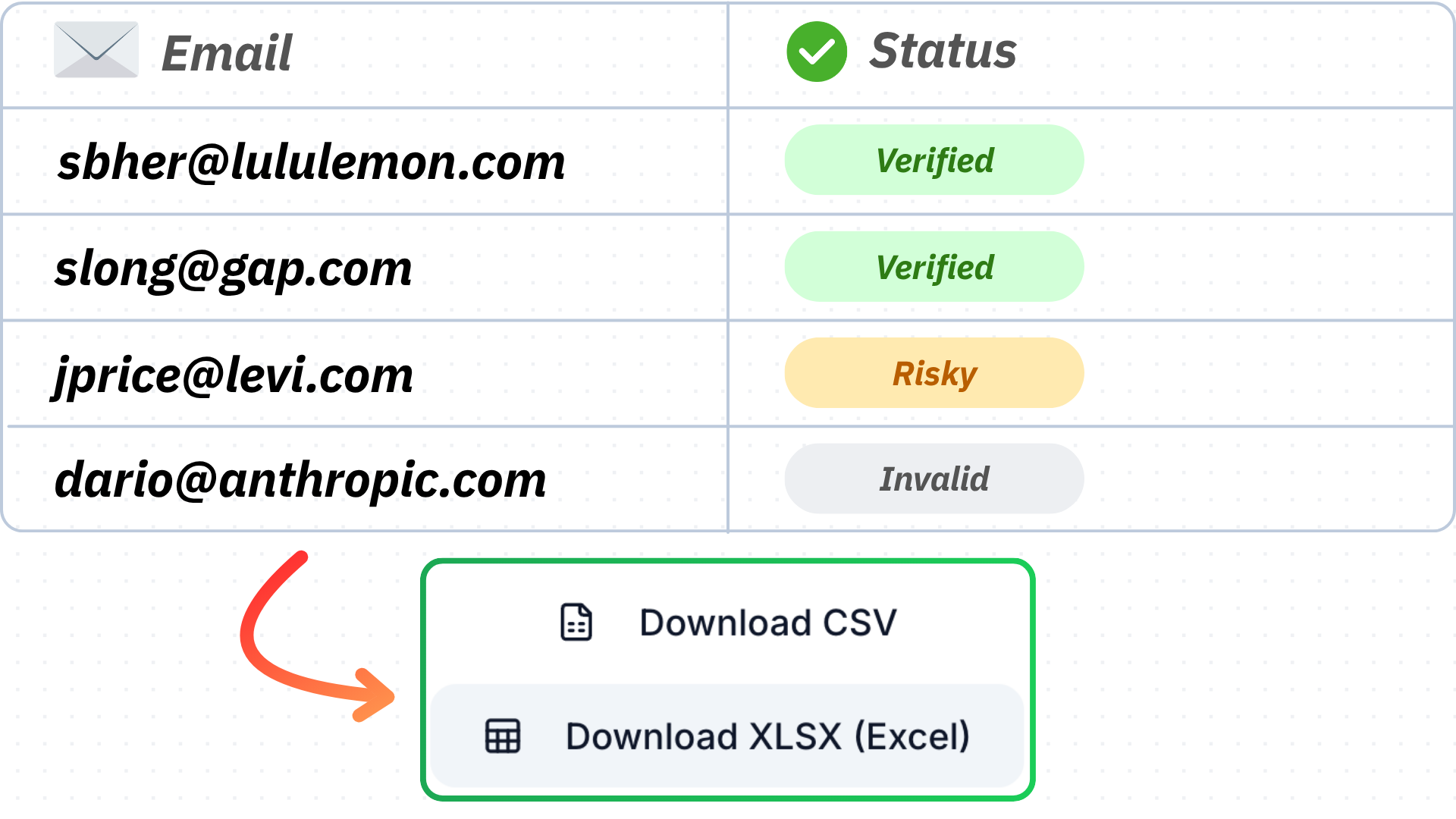 Download enriched lead list