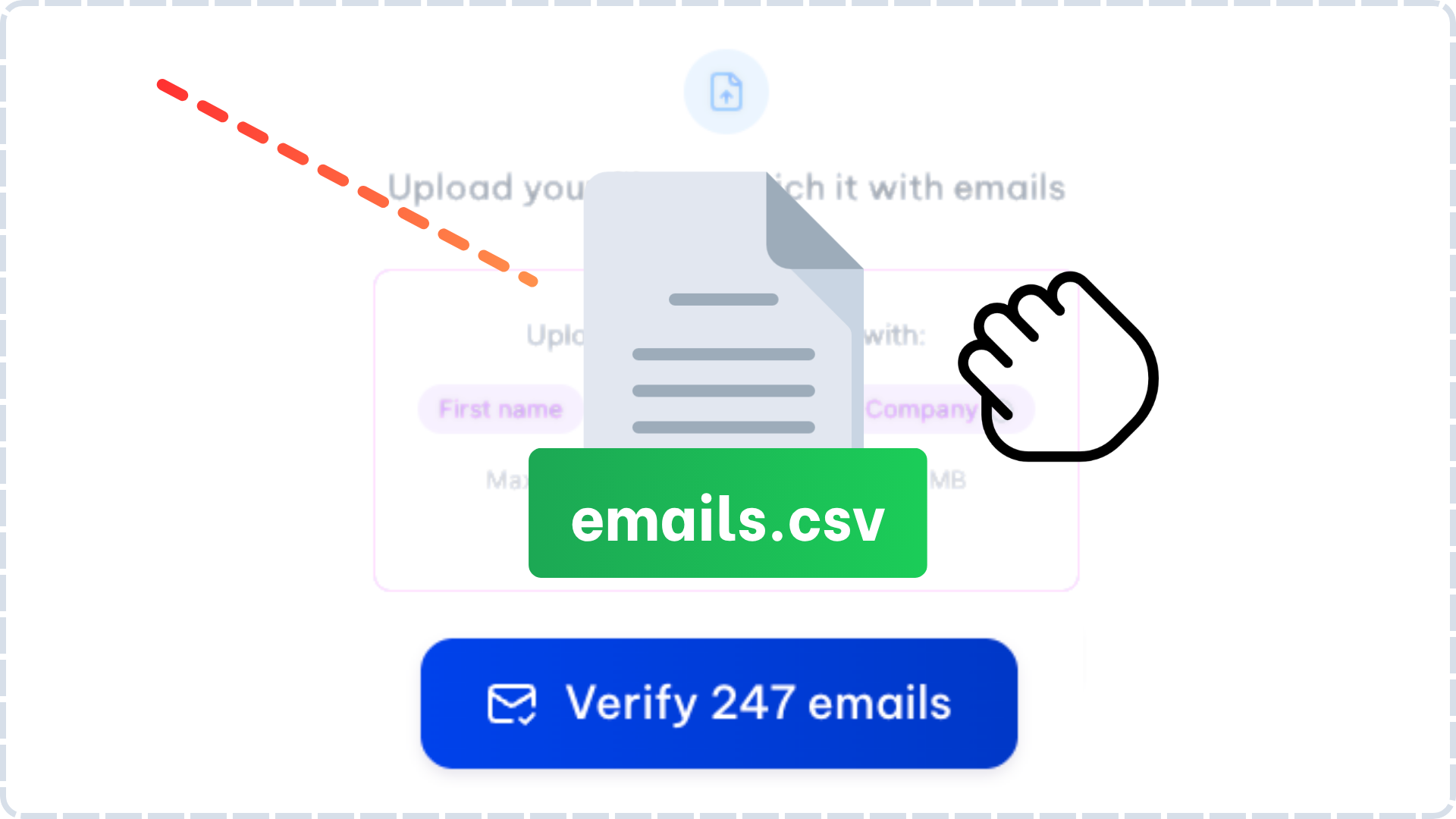 Upload email list for verification
